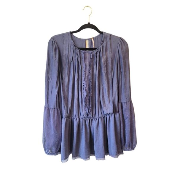 Free People Periwinkle Peasant Blouse - Picture 1 of 7